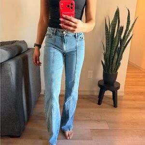 PrettyLittleThing Light Blue Flare Jeans